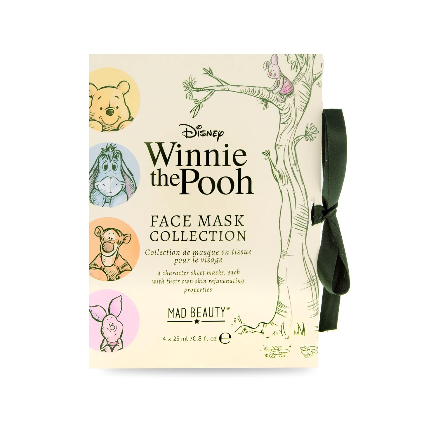 MAD Beauty Disney Winnie the Pooh Face Mask Set of 4 | Cruelty-Free Cosmetics | Honey, Passionfruit, Coconut, and Peach | Skincare Gifts for Women, Adults, and Kids image 4