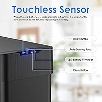 Vista 3 de AthLike Basurero automático con sensor de movimiento sin contacto de 13.2 galones, cubo de basura inteligente con tapa de cierre suave, anillo