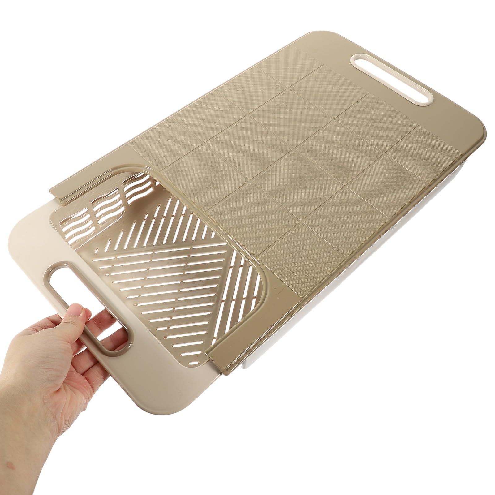 ULTECHNOVO Tabla de Cocina Multifuncional de Plástico PP Desagüe y Cesta para Verduras, Extensible, para Uso en Camping y Preparación de Alimentos Color Reutilizable Color Aleatorio