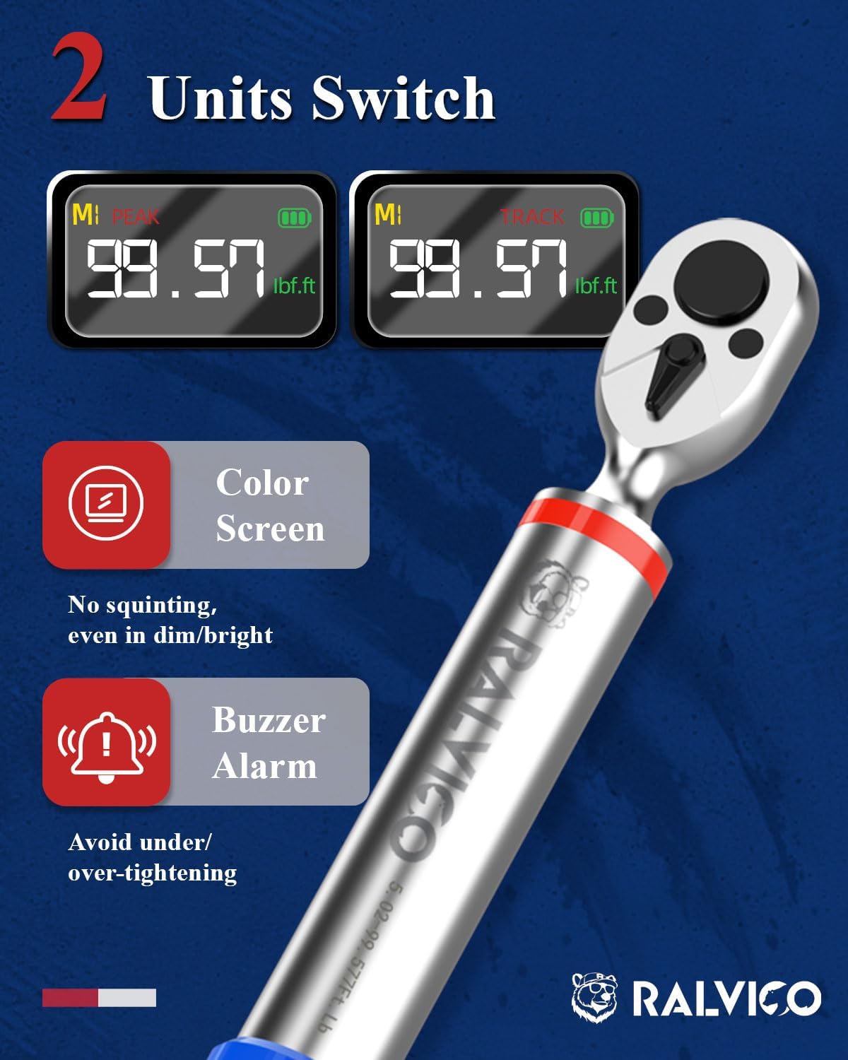 Digital Torque Wrench 3/8 & 1/2 Drive 5.02-99.57 Ft. Lb (6.8-135 N.m) / 12.54-250.7 Ft. Lb (17-340 N.m) ±2% Accuracy Digital Torque Wrench Set with Buzzer and LED Flash for Bike, Moto, Car