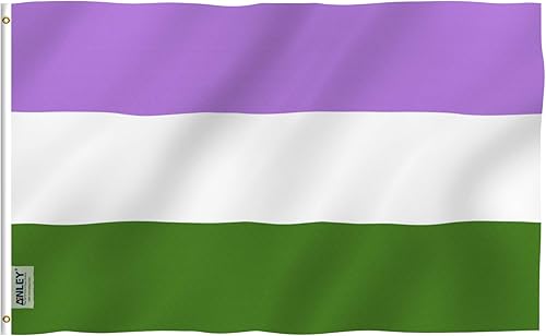 Vista 19 de ANLEY Fly Breeze - Bandera de orgullo Agender de 3 x 5 pies, color vivo y a prueba de decoloración, cabecera de lona y doble costura, bandera