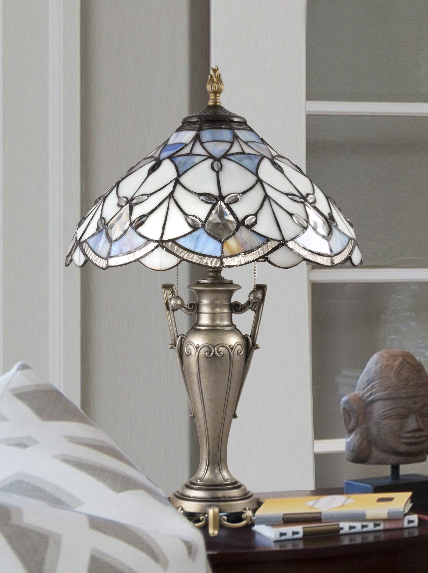 Dale Tiffany STT18235 Peyton Jewel Tiffany Table Lamp, Antique