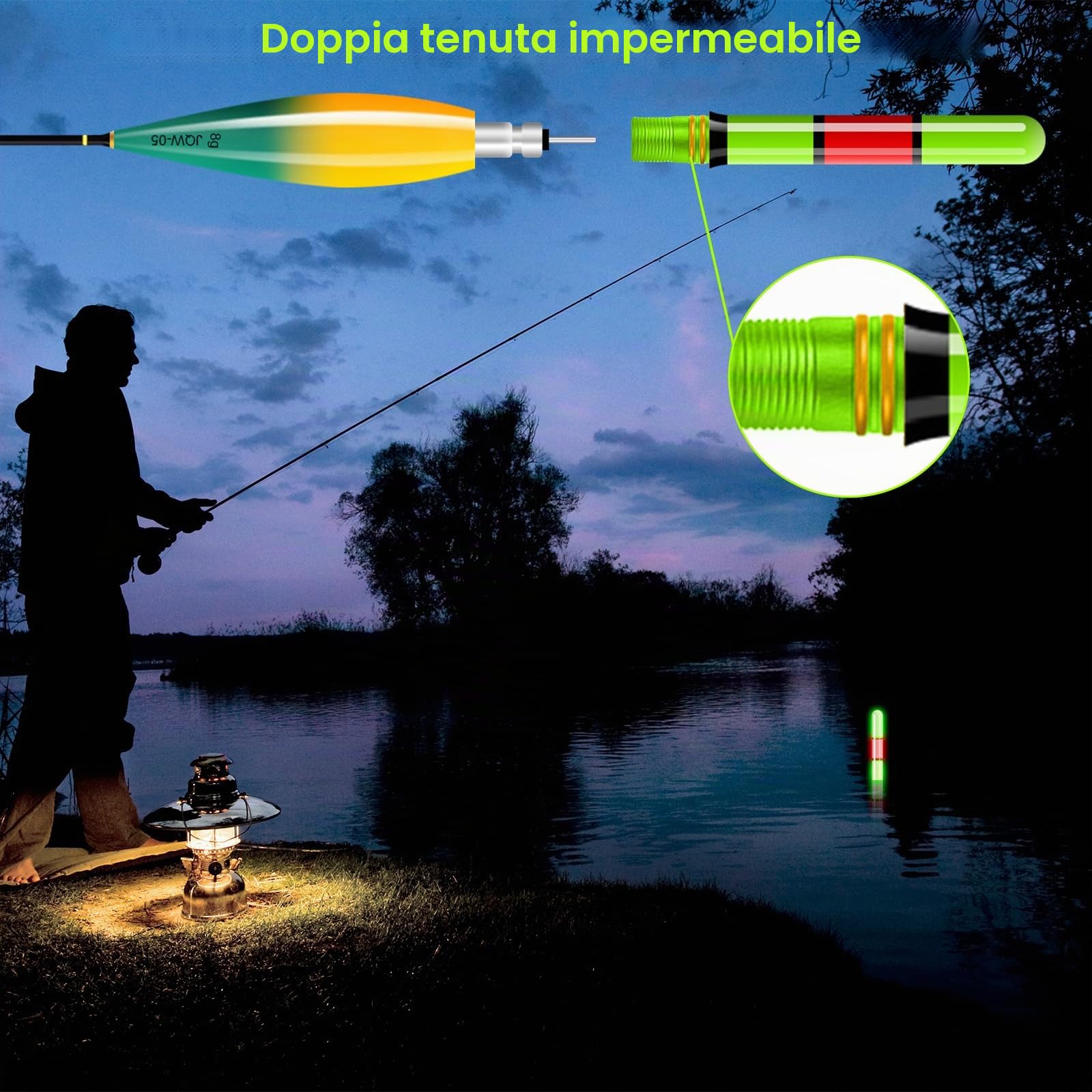 GAOUTO Set di 3 pose a LED, adatte per la pesca, con luci a LED, per la pesca intelligente, per lanci lunghi, accessori per pesca di alta qualità, galleggianti a LED, con batteria tipo CR425