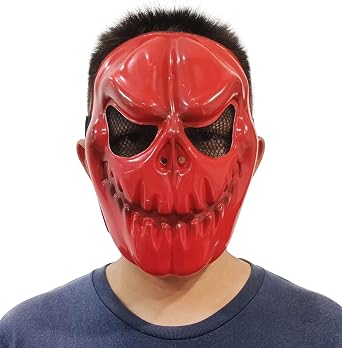 Evil Pumpkin Head Mask JackoLantern Adult Halloween Party Costume Scary Props PVC