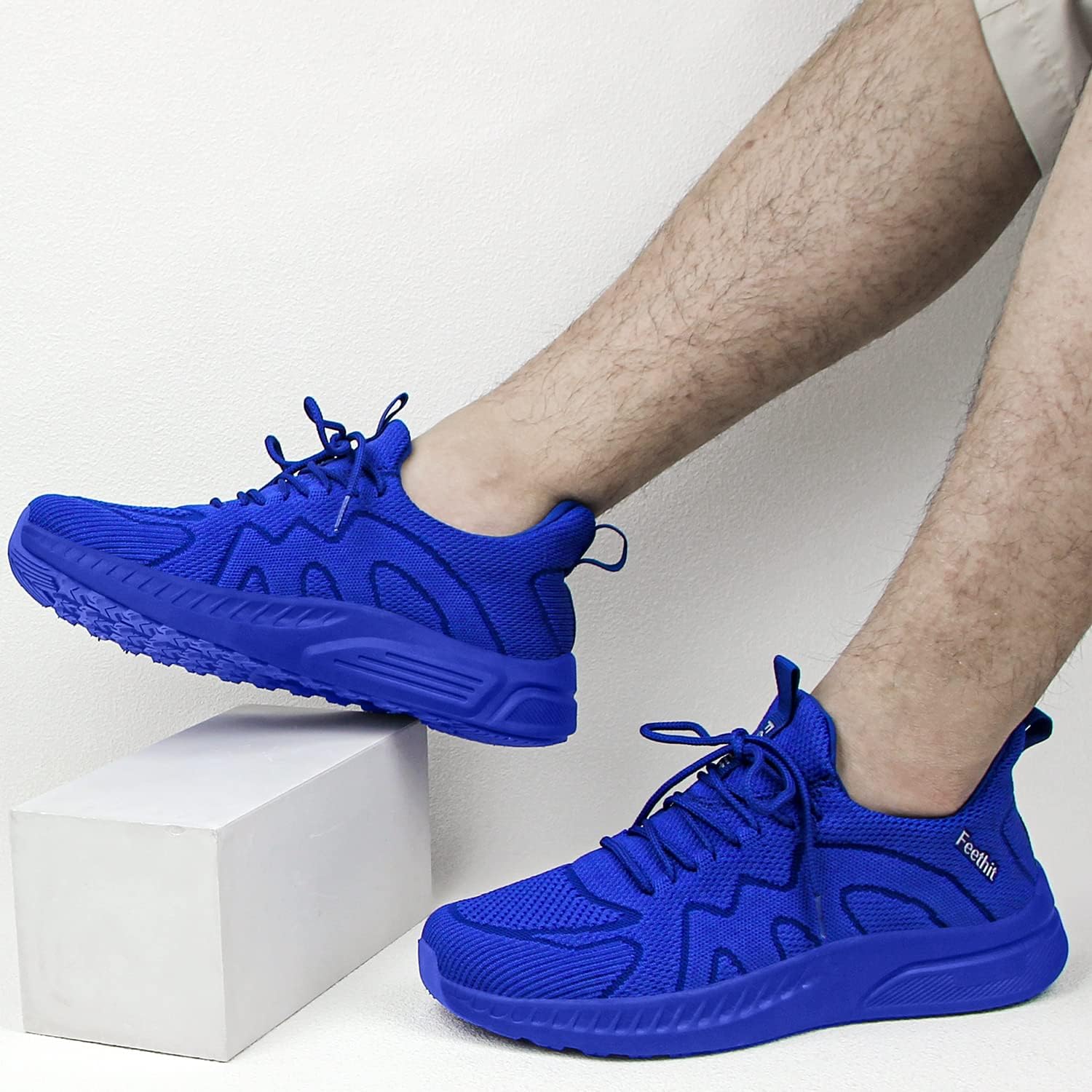 Feethit Mens Non Slip Walking Sneakers Lightweight Breathable Slip on Running Shoes Athletic Gym Tennis Shoes for Men - Image 2