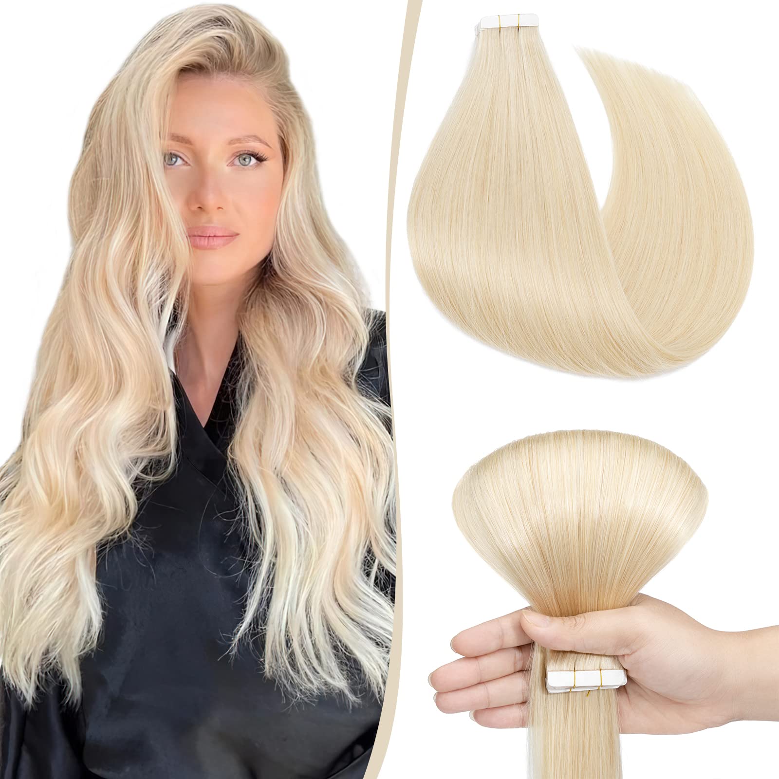 12"(30cm) SEGO 10PCS Extensiones Adhesivas Naturales Pelo Humano sin Clip [#4/27 Castaño Chocolate/Rubio Oscuro] Cabello 100% Remy Liso Balayage Tape in Human Hair (20g) — view 22