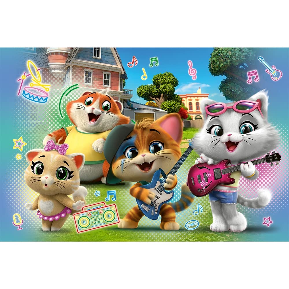 Trefl Primo Puzzle 44 Cats – 3in1 Set Mit 24 Teilen, Malbuch Und Spiel, Für Kinder Ab 3 Jahren