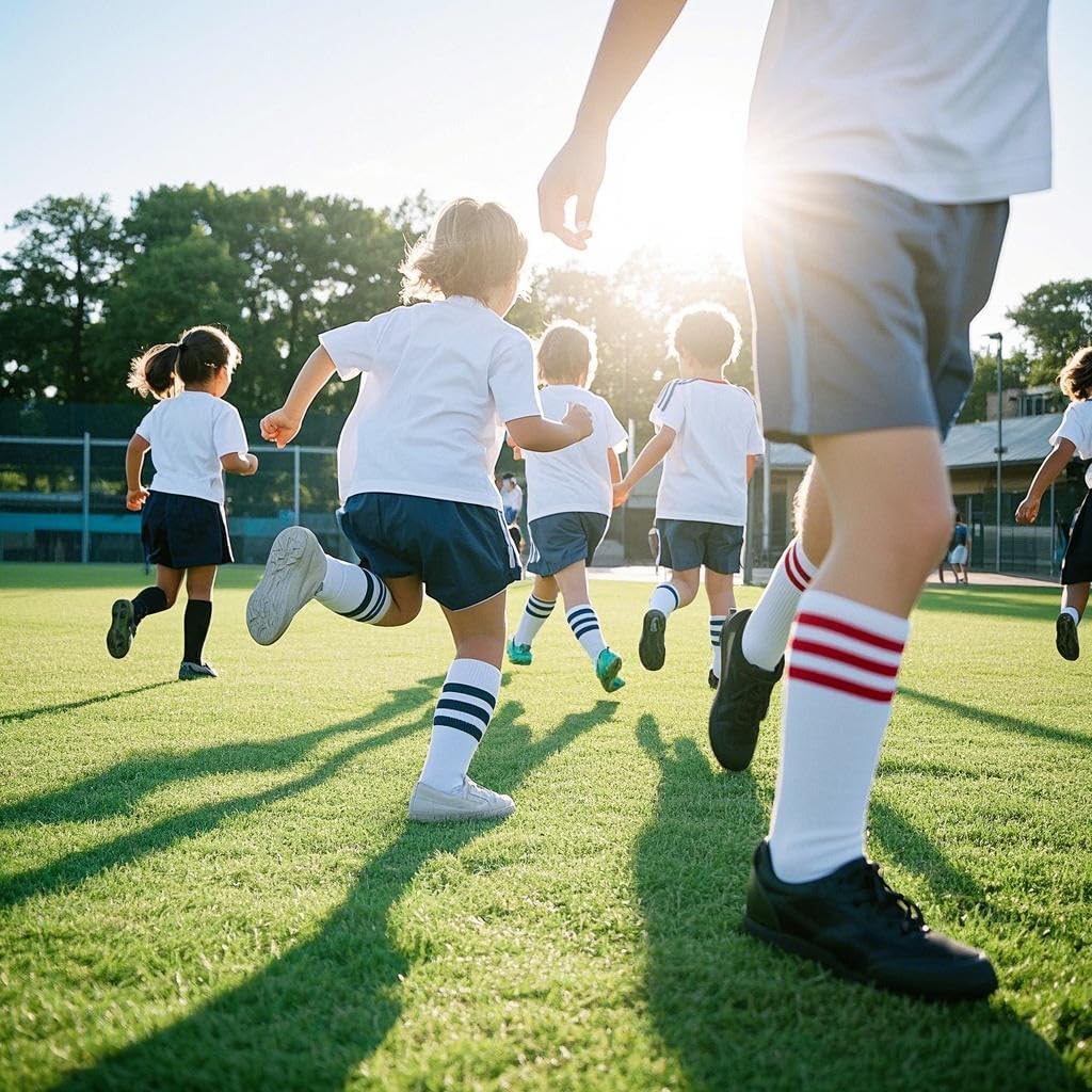 ENBAOHUI 3 Pairs Toddler Soccer Socks - Kids Boys Girls Knee Socks - Image 7