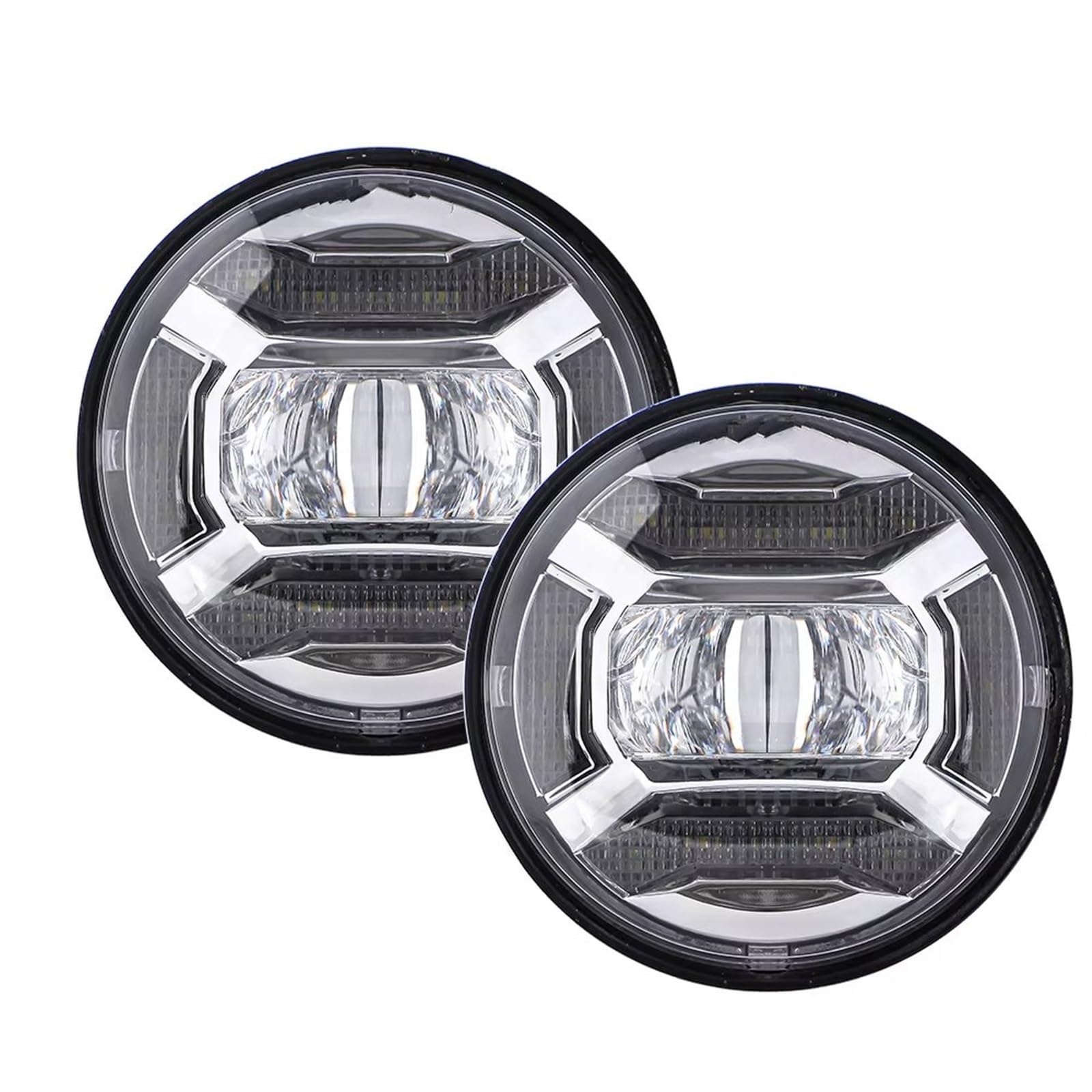 Auto Fari Anteriori Kit Faro Anteriore LED Cromato Da 7 Pollici Per Moto + Fendinebbia 4.5 Per Touring Per Road Per King Per Electra Per Glide