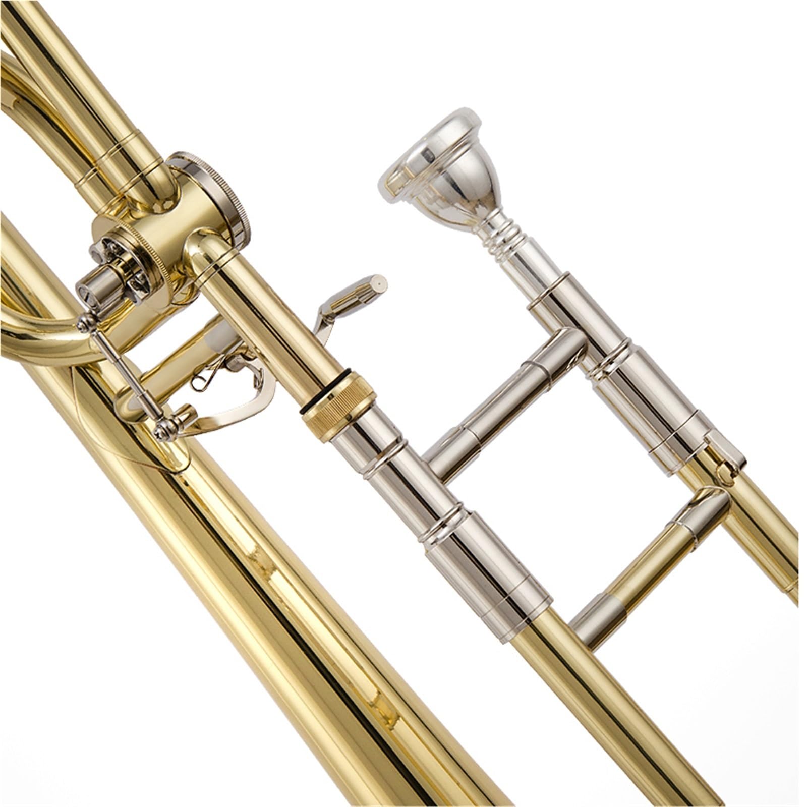 Professionnelle Trombone Trombone Modulant Clé De Si Bémol Fa Laque Nickel Plaqué Or Laiton