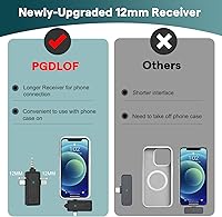 Vista 3 de Mini micrófono inalámbrico 3 en 1 para iPhone y cámara de teléfono Android, micrófono de solapa Bluetooth Lavalier para grabación de video