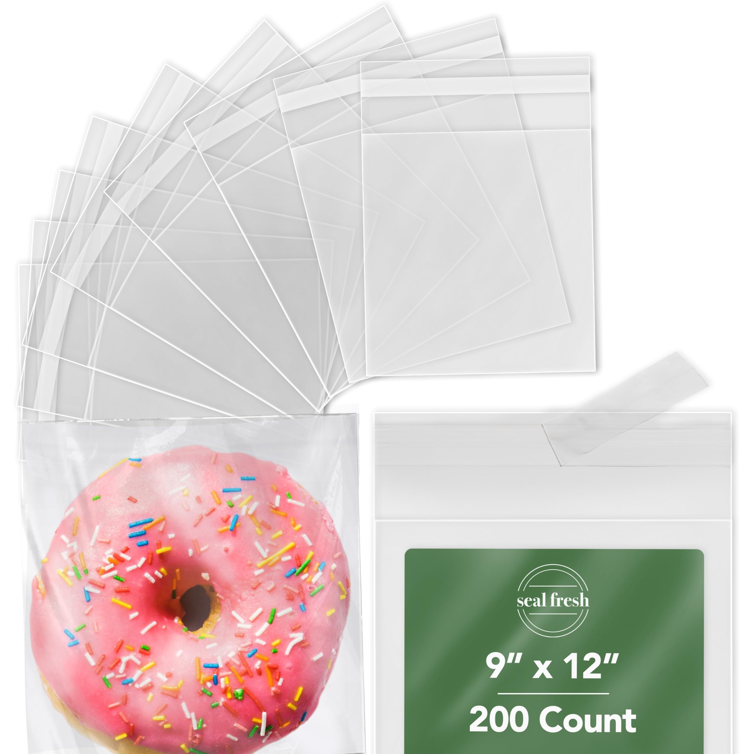 Seal Fresh Cellophane Bags - 200 Count, Resealable -1