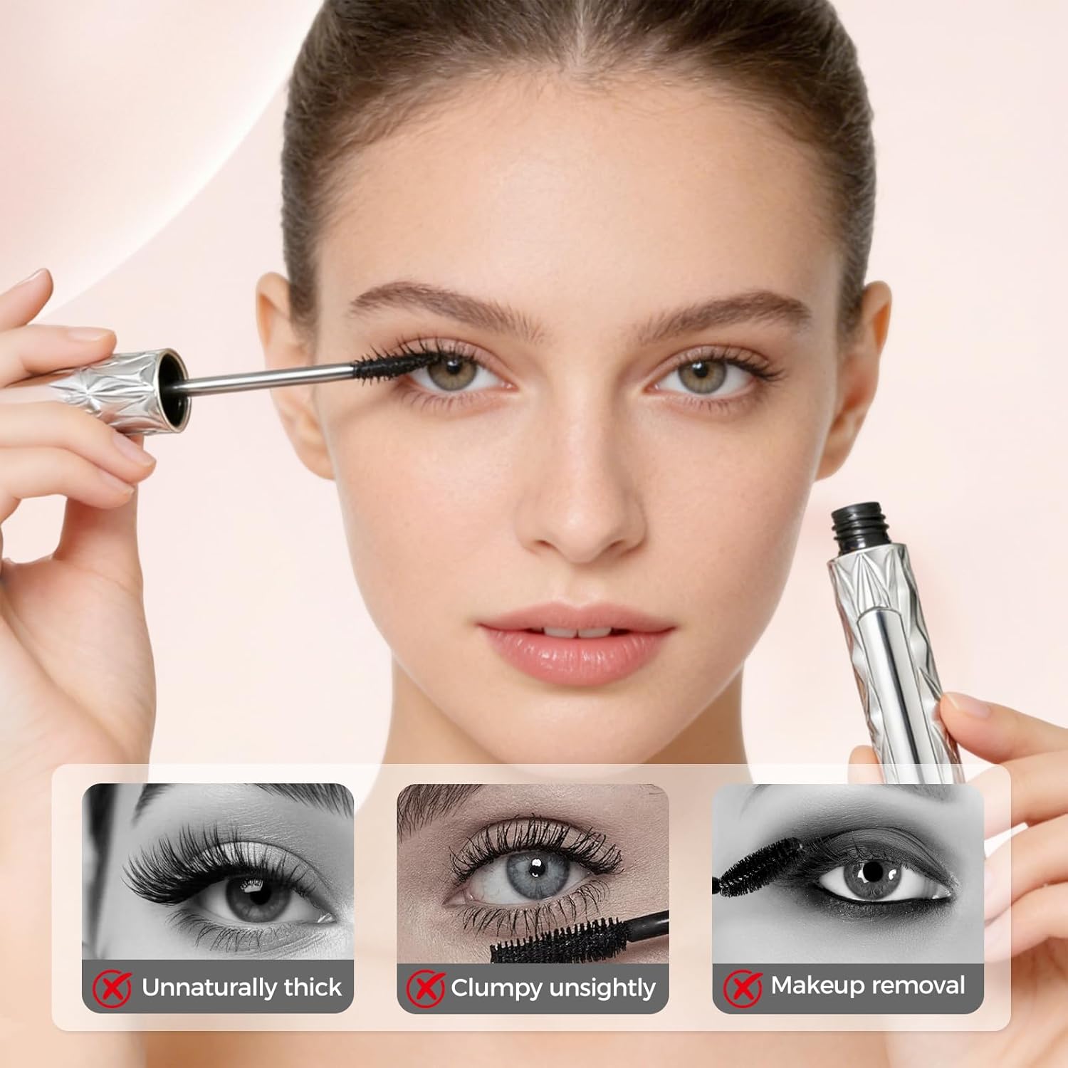 Eyelash Primer, Tubular Eyelash Primer with Metal Wand, 2026 New Waterproof Volumizing Mascara for Daily Makeup, Black Primer Volumizing Mascara (3 Pcs)