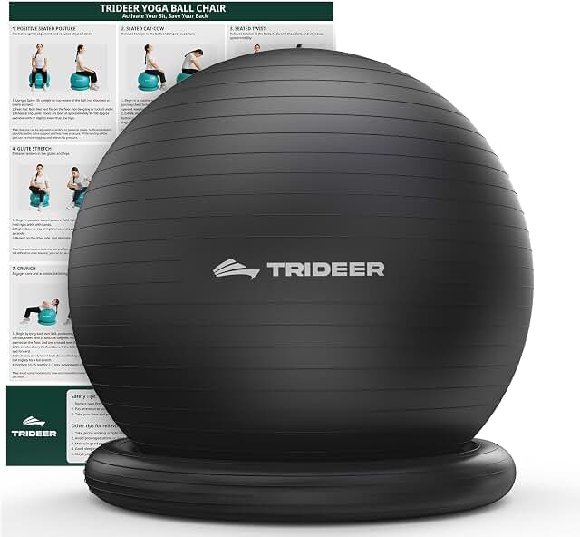 Trideer Exercise Ball With Base For Office