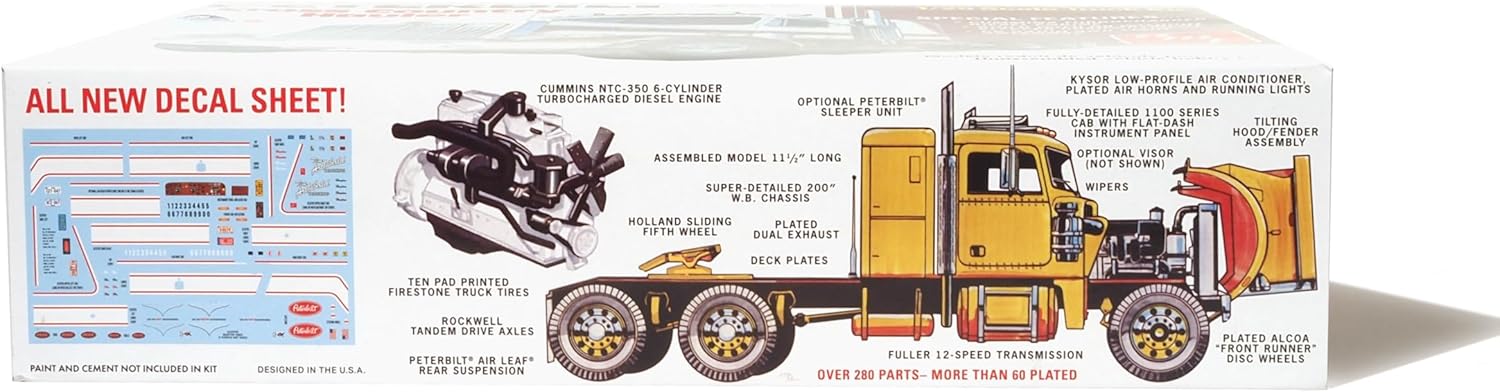 AMT 1477 Peterbilt 359 Cross Country Hauler Model Kit