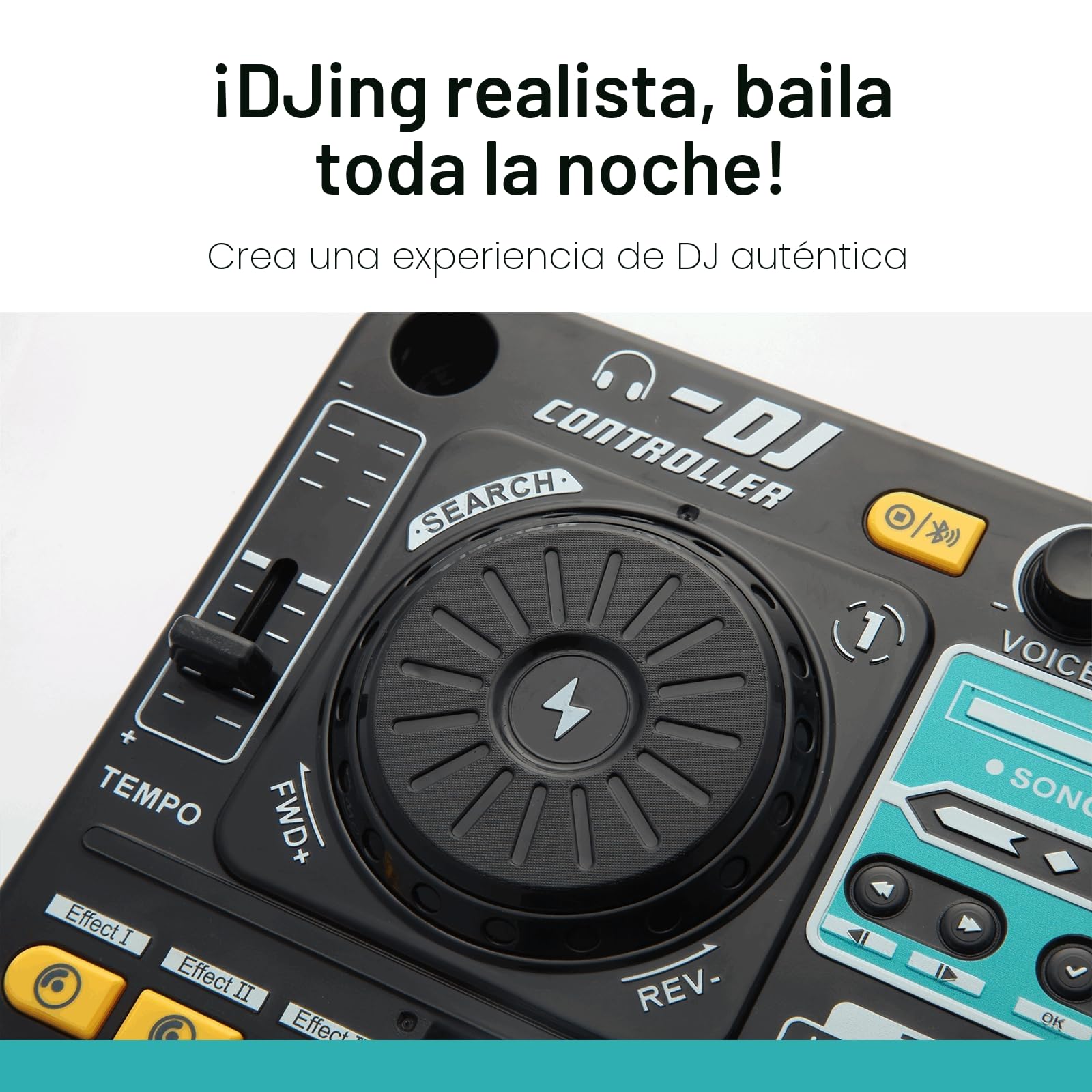 El mezclador de DJ y el reproductor de discos para niños se pueden conectar al micrófono Bluetooth