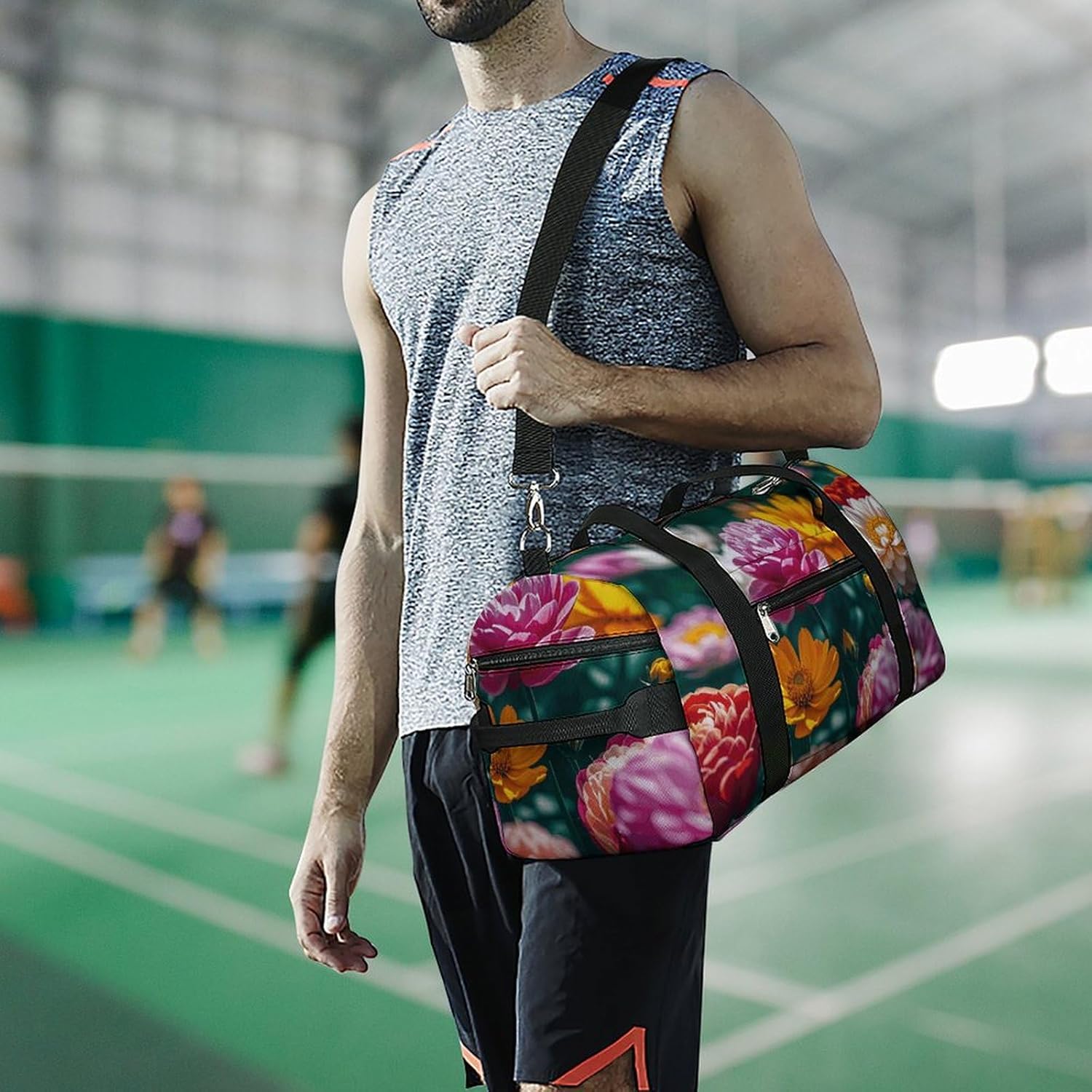 Gym Bag for Men Travel Duffle Bag All Flowers Bloom Together Tote Bag Weekender Duffel Bag Weekender Bag for Sports