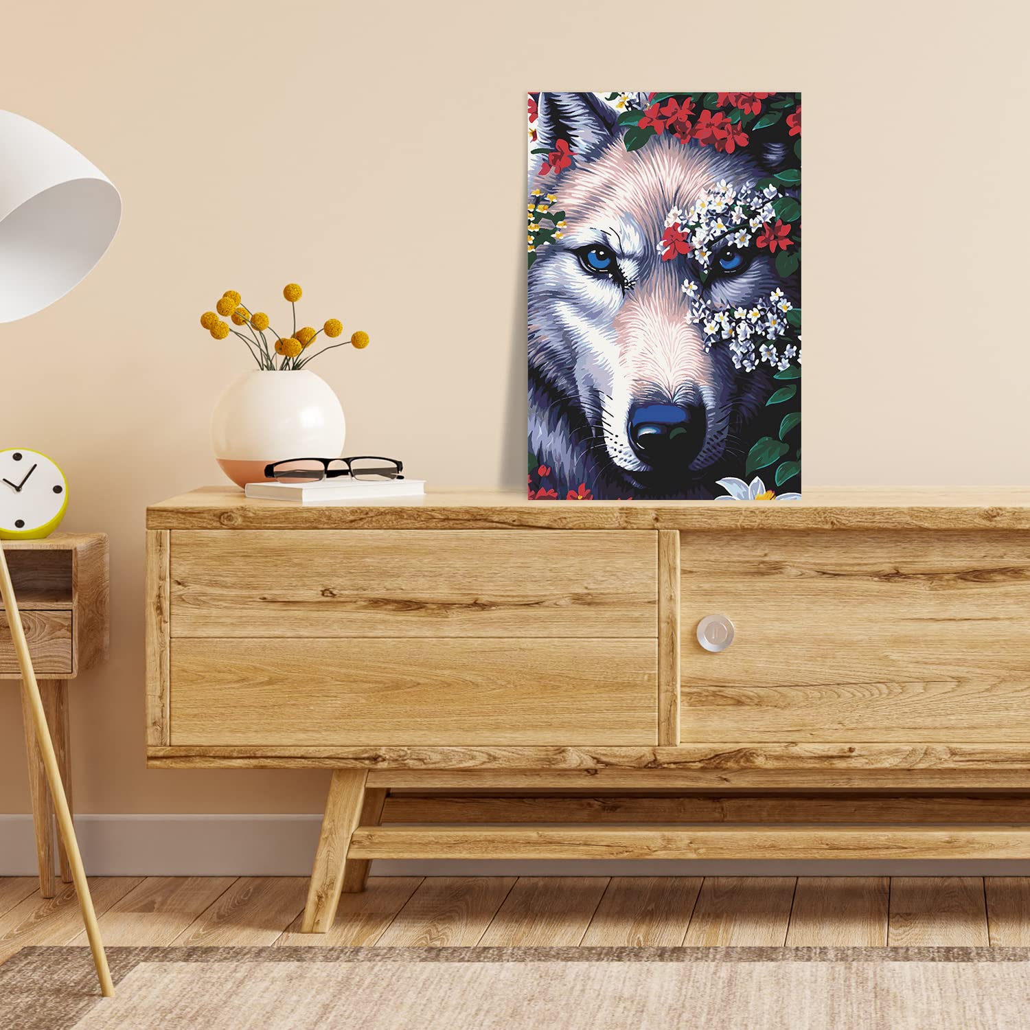 Malen nach Zahlen Erwachsene - Wolf Winfried 90 x 60 cm groß XL Premium-Malset ohne Rahmen, Hergestellt in unserer Produktion in Deutschland, Kreative