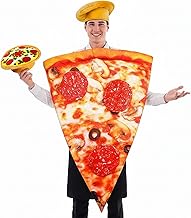 2 Pcs Pizza Costume with Hat Realistic Pepperoni Pizza Adult Funny Halloween Costume Set Funny Mens Food Couple Match Women Halloween Outfit Unisex Cosplay Party Trick or Treating