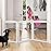 ZJSF Freestanding Foldable Dog Gate for House Extra Wide Wooden Grey Puppy Gate Stairs Dog Gates Doorways Tall Pet Gate 24 Height 3 Panels Pet Fence