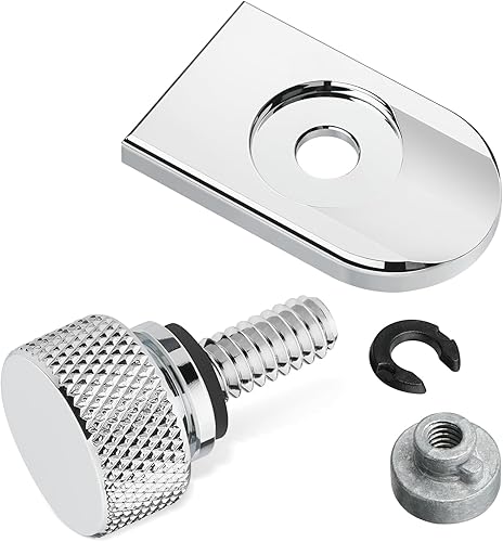 Amazicha Cubierta cromada de la perilla de montaje de tornillo de la tuerca del asiento compatible con Harley Davidson Touring Sportster Softail