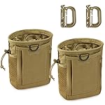 LIVANS Tactical Molle Dump Pouch, Magazine Recovery Pouch Drastring Ammo Bag Belt Utility Fanny Adjustable Military Holster Bag Outdoor for Airsoft Paintball Hunting Gear with D-Ring Grimlock