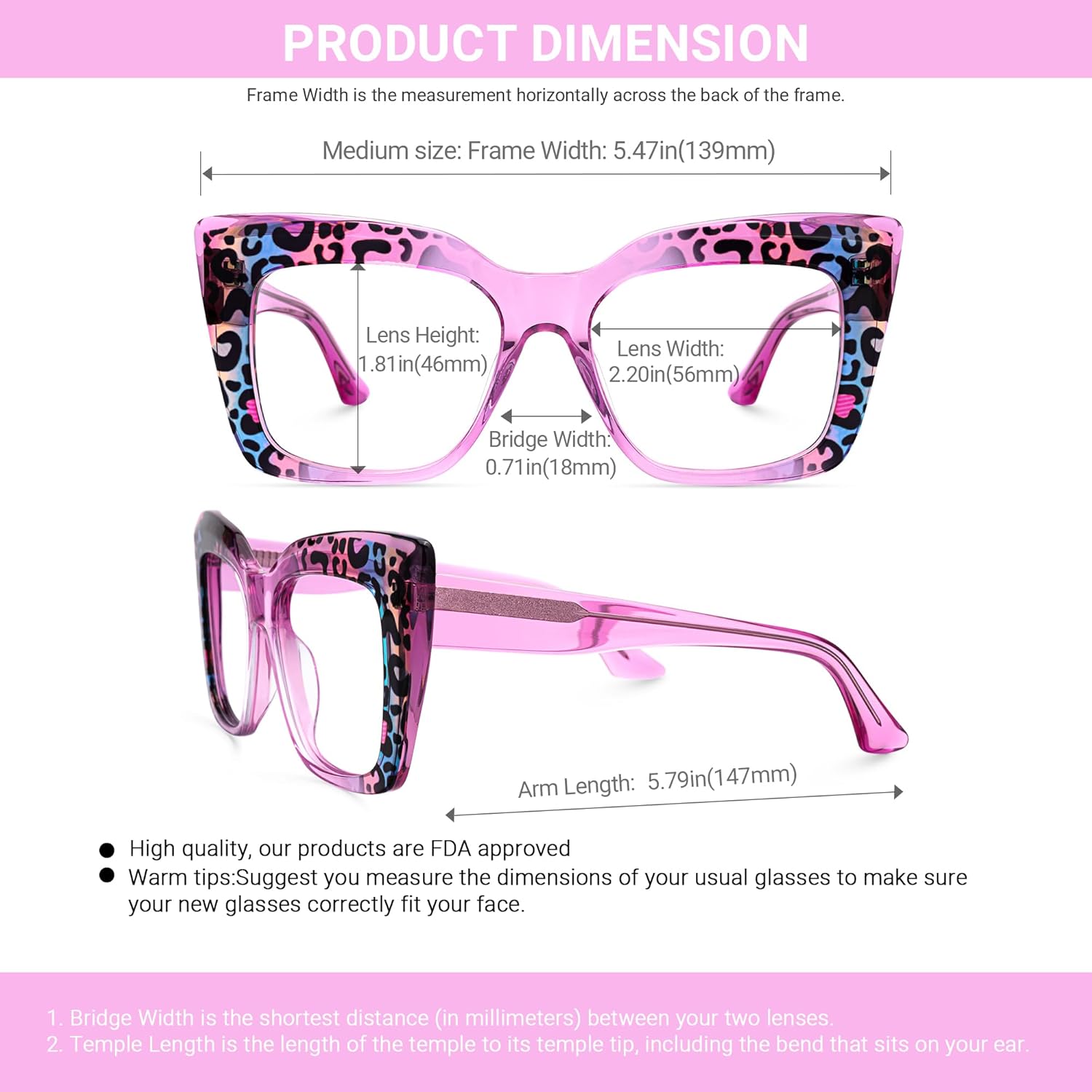 VOOGLAM Blue Light Blocking Glasses for Women Men Anti Eyestrain Dry Eyes Oversize Rectangle Eyeglasses Pacheco - Image 6