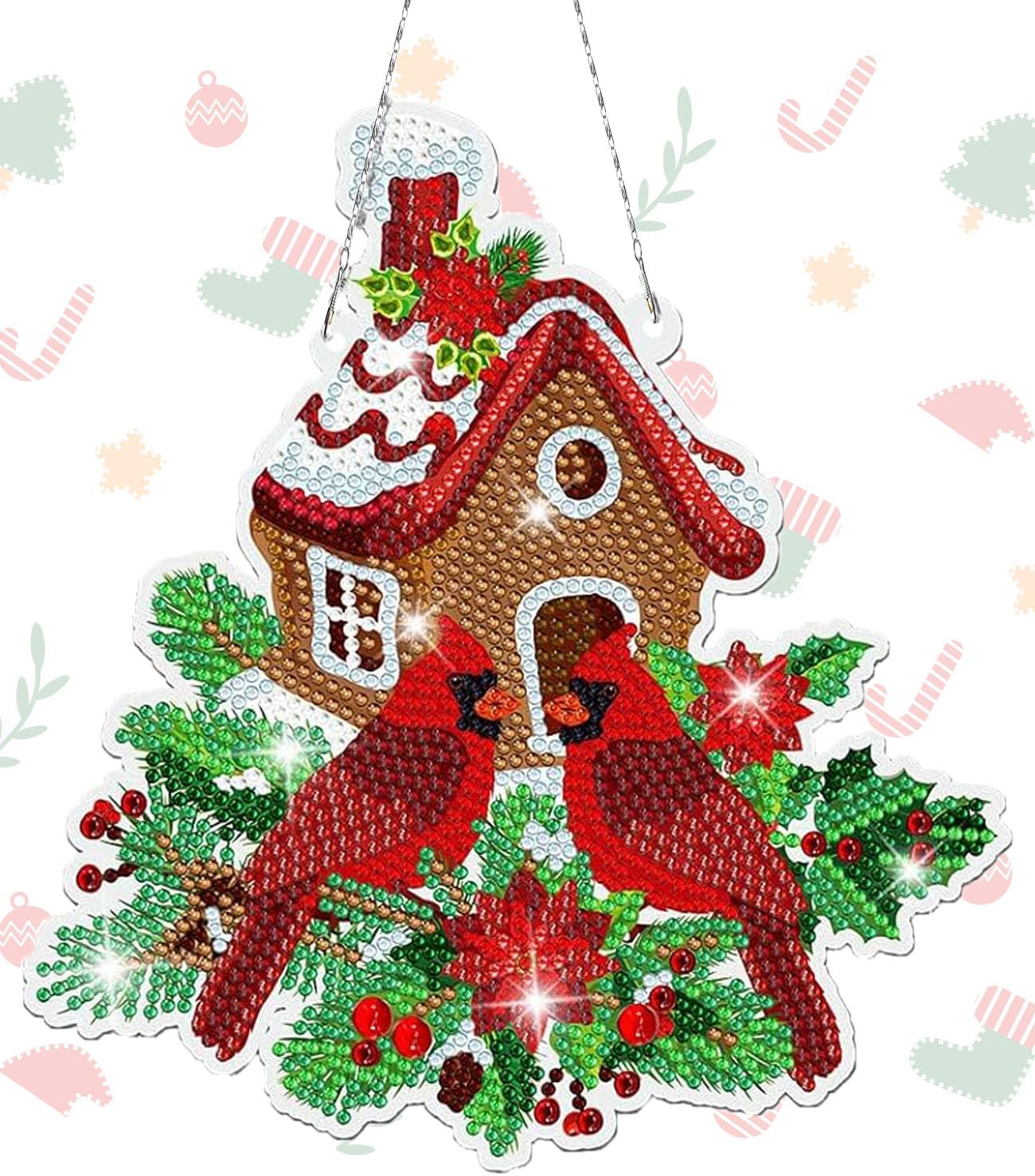 Starnearby Diamond Painting Weihnachten - DIY Fensterbilder & Türkranz Mit Kette