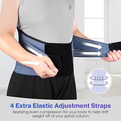Miniatura 4 de NEENCA Soporte lumbar ajustable para aliviar el dolor de espaldalumbarcintura, cintura con estabilizadores de resorte para lesiones, hernia de