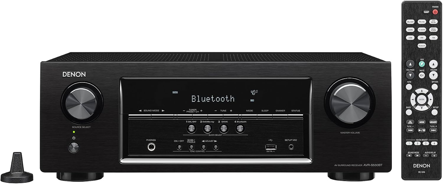 Denon AVRS530BT 5.2 Channel Full 4K Ultra HD AV Receiver (Discontinued by Manufacturer)