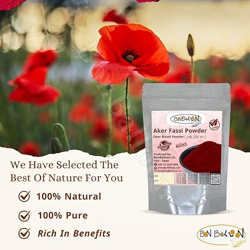 Miniatura 4 de Aker Fassi Polvo Puro Natural Ciervo Sangre Magia Premium Rojo Suelo Natural Seca Hierbas Hierbas Hierbas Sin Aditivos Sin Conservantes Halal (17.64
