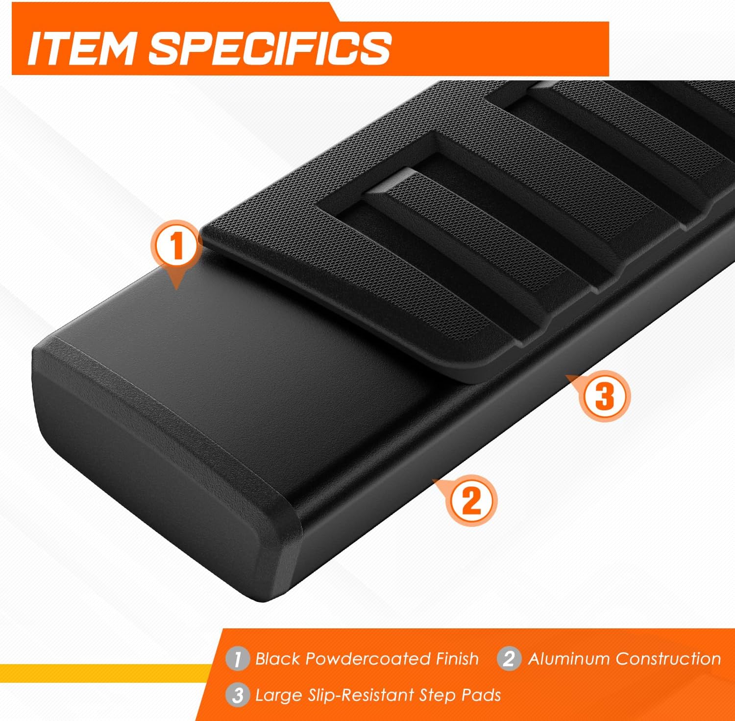 6" Black Aluminum Running Boards Side Step Nerf Bars Compatible with 05-23 Toyota Tacoma Access/Extended Cab