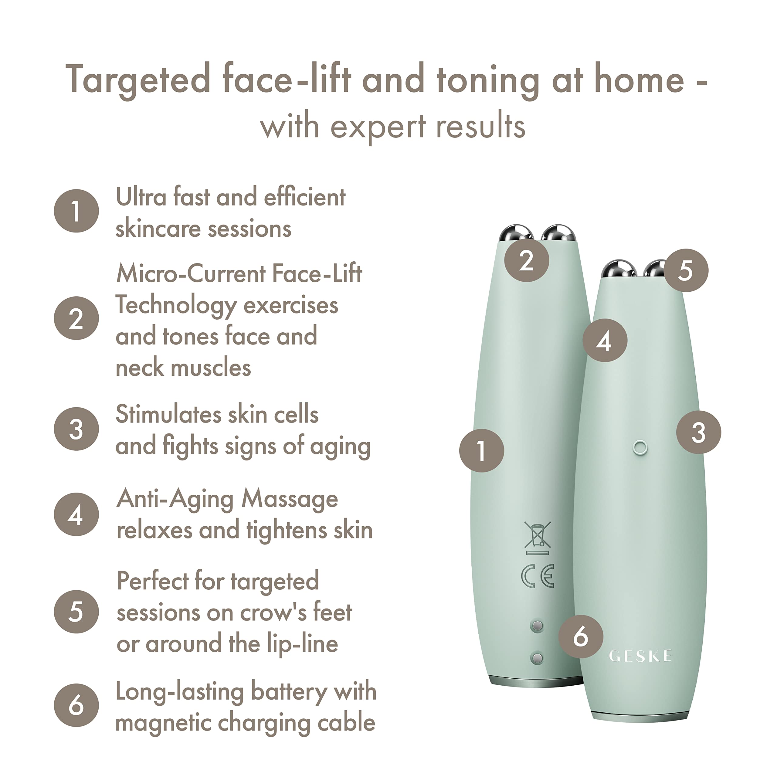 GESKE SmartAppGuided™ MicroCurrent Face-Lift Pen, Green - Image 2