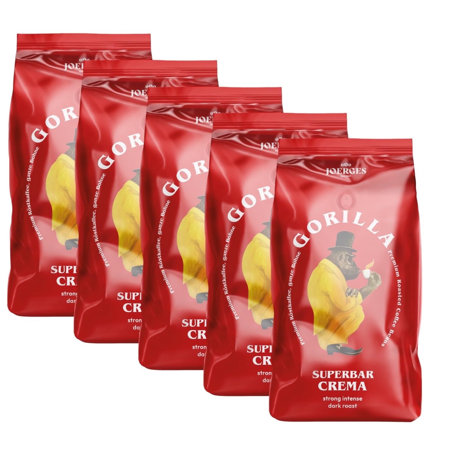 Joerges Espresso Gorilla Super Bar Crema, zestaw 5 sztuk (5 x 1 kg) ziaren kawy