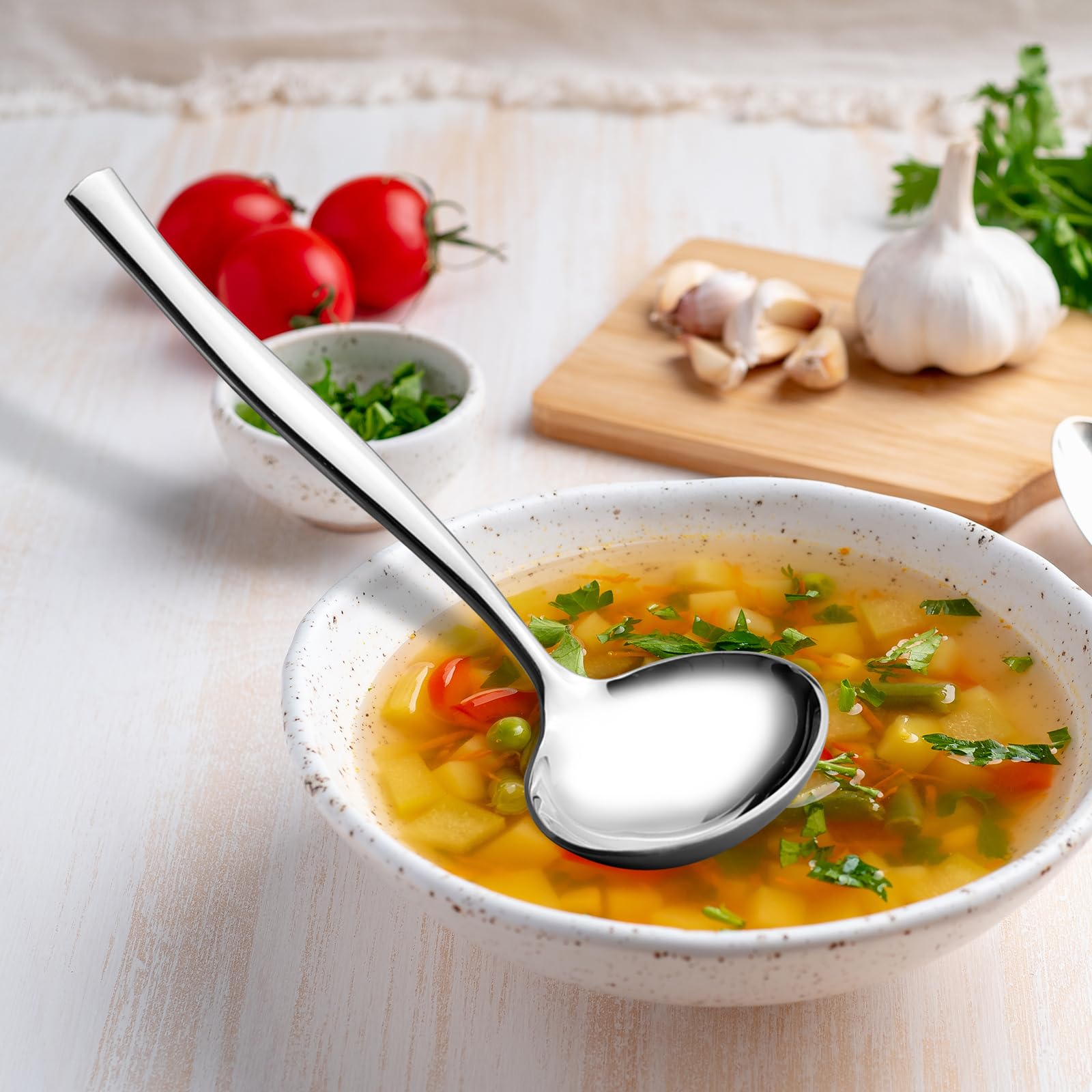 Edelstahl Sauciere Suppenkelle Saucenkelle Löffel 8 Stück