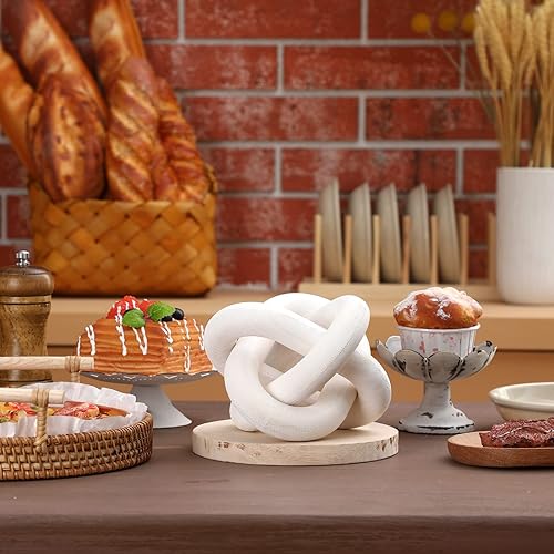 Miniatura 6 de Decoración de Nudo de Madera de 3 Eslabones - Decoración de Mesa de Centro Tallada a Mano, Decoración de Eslabones de Cadena Boho, Estante Moderno,