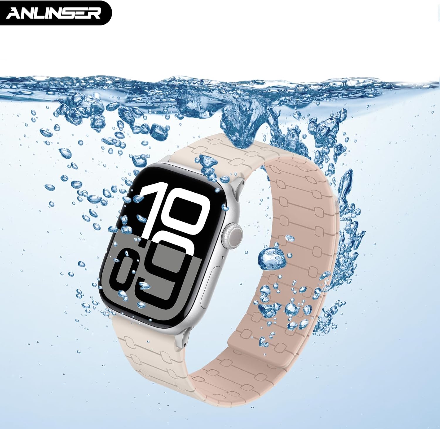 Anlinser Compatible with Apple Watch Band 42mm 41mm 40mm 38mm for Women Men, Double Side Reversible Magnetic Strap for iWatch Series 11/10/9/8/7-1 SE (Starlight/Pink) - Image 5