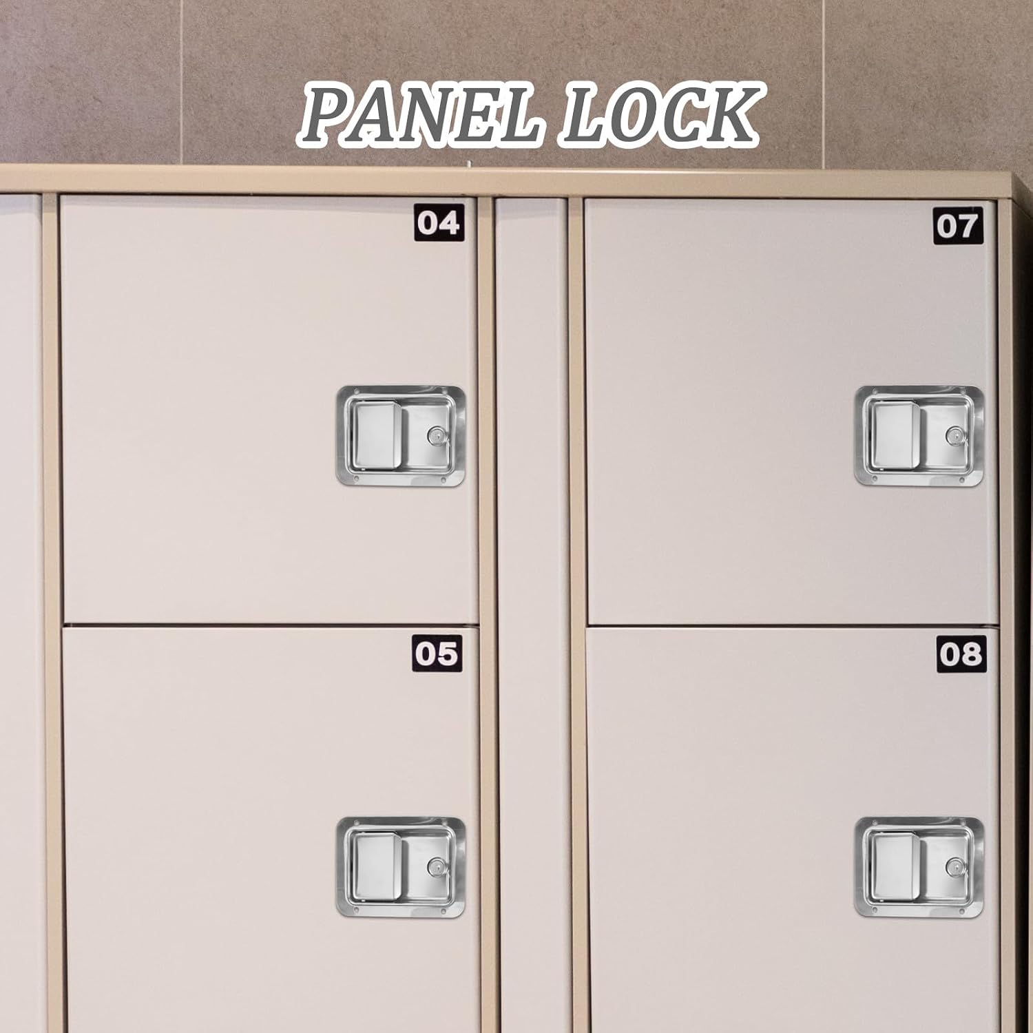 Trailer Toolbox Panel Lock 140x108mm Stainless Steel Rv Door Latch Paddle Lock for Truck and Engineering Vehicle Security