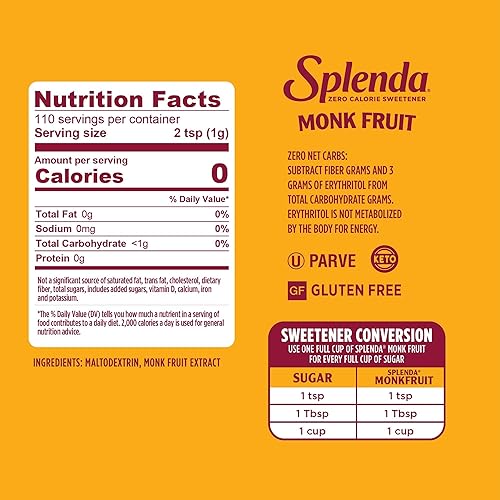 Miniatura 9 de Splenda Naturals Monk Fruit Zero Calorie Edulcorante Granulado Natural