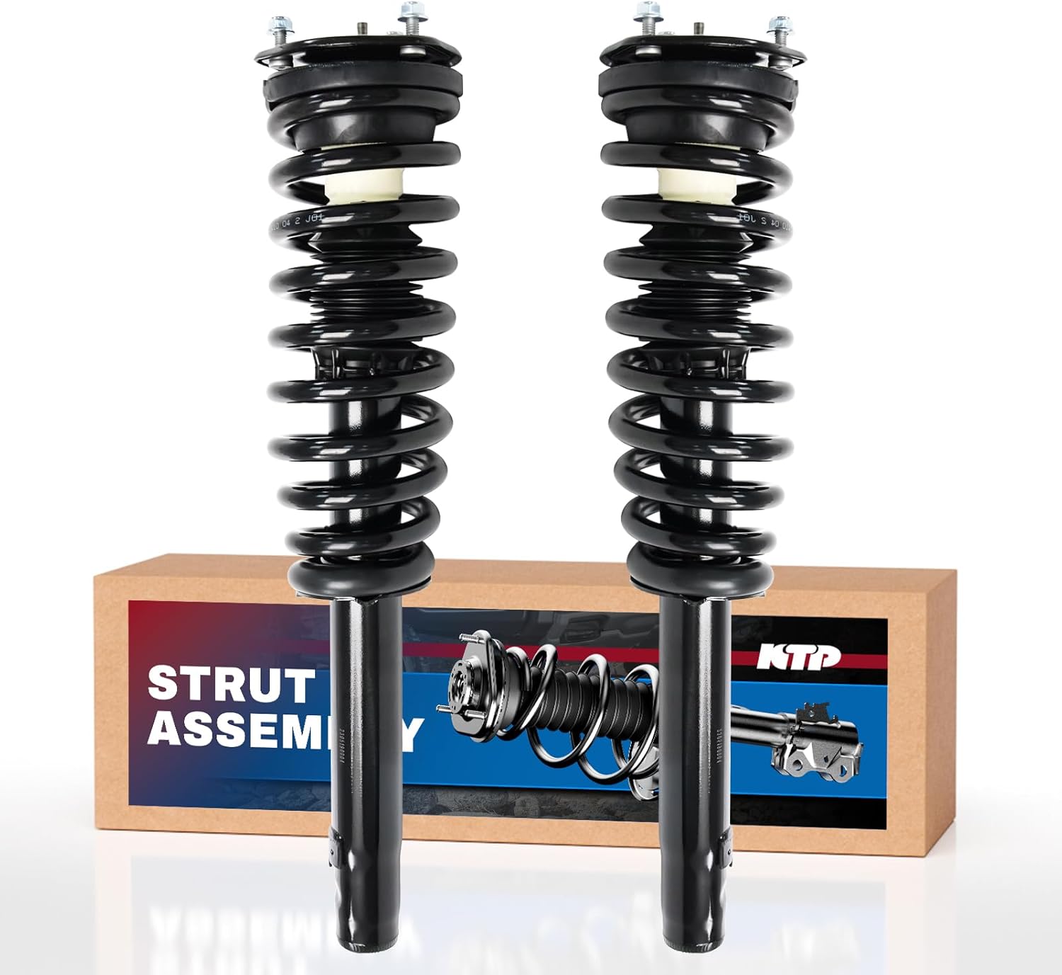 KTP Pair Front Struts and Shocks Complete Assembly For Ford Fusion L4, 2.5L 2010-2012, Mercury Milan L4, 2.5L 2010-2011 Front Shock Absorbers with Coil Springs, Replace 272596