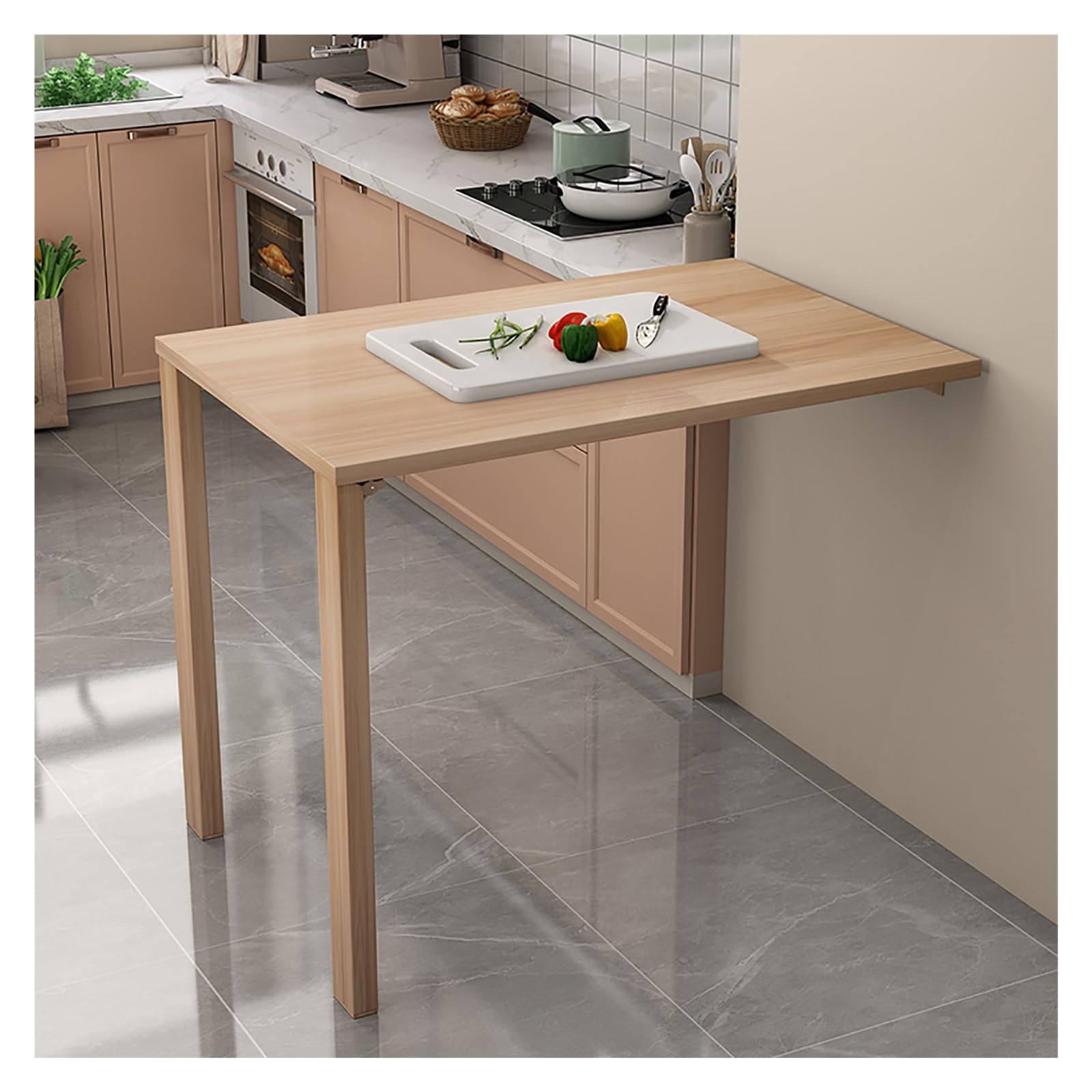 Table pliable pour cuisine et petit espace avec support mural