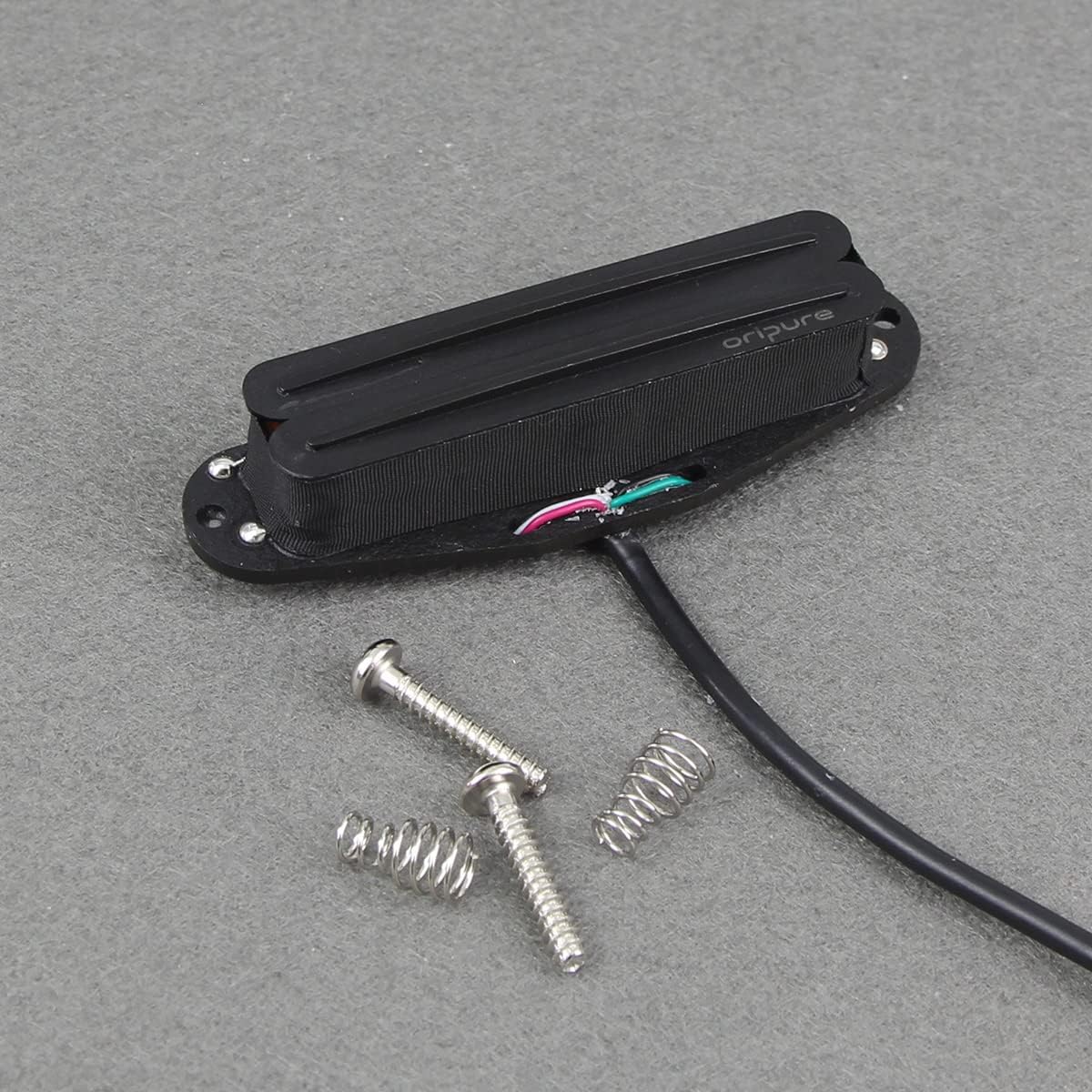 OriPure Hot Rail Pickups Alnico5 Single-Coil-Sized Humbucker 10-11K Fit ST SQ Electric Guitar, Full Black - Image 4