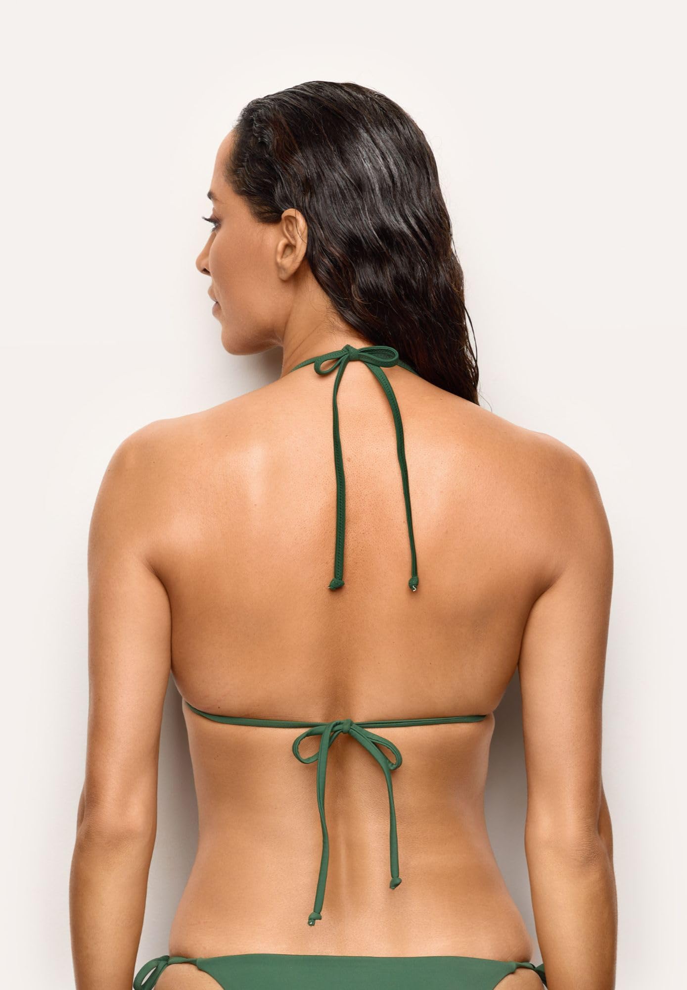 YAMAMAY - Bikini Parte Alta a Triangolo Senza Ferretto, Imbottitura Removibile, Donna, Essentials, Verde, monocromo