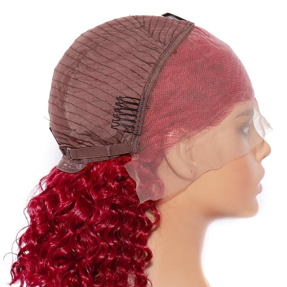 Parrucca BOB riccia da 8 pollici Capelli umani 200 Densità 13x4 HD Parrucche anteriori in pizzo a onde profonde for le donne