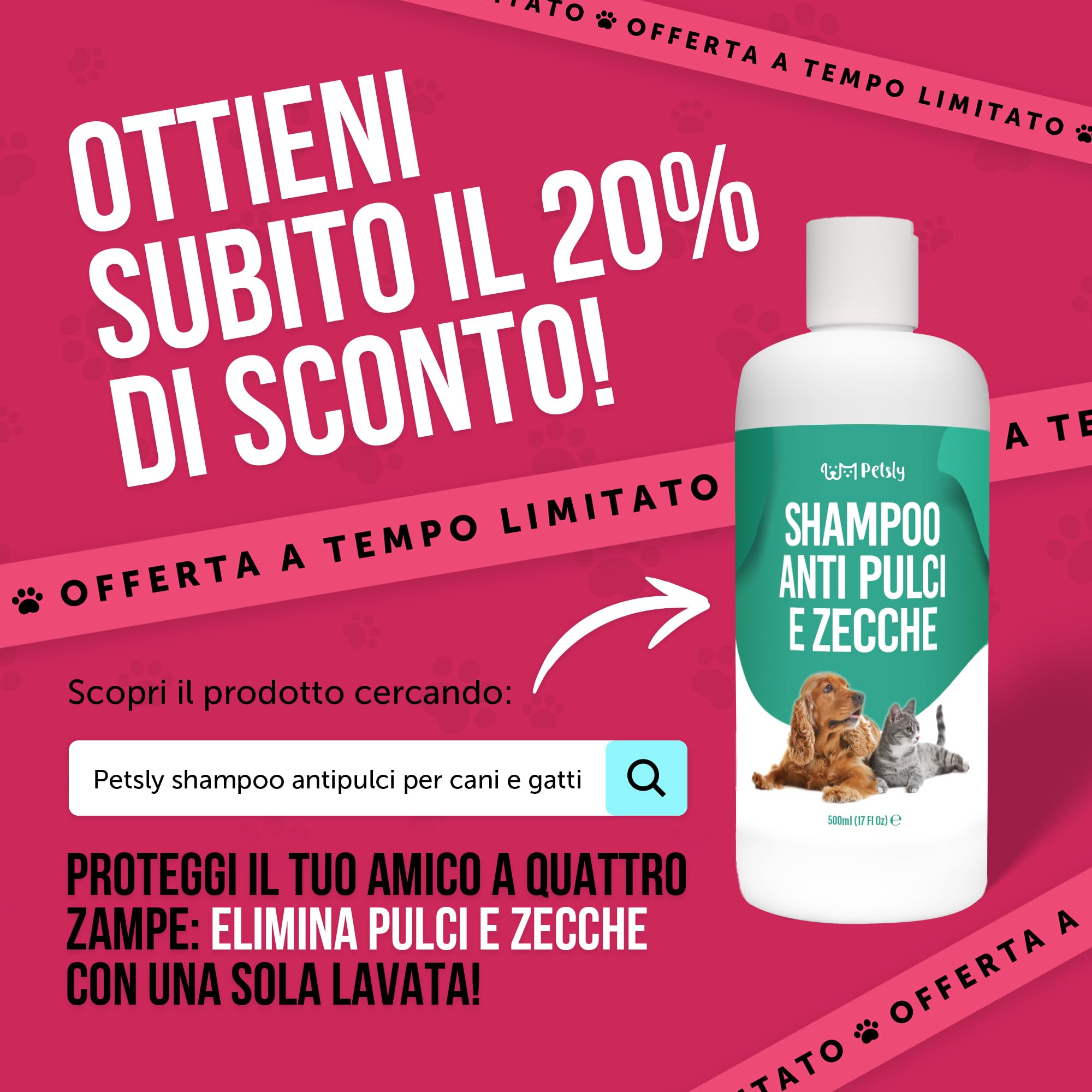 Petsly Spray Antipulci per Ambienti - 500ml - Non Macchia - Efficace Spray Antipulci Gatto e Cane ad Azione Rapida - Antizecche e Antiacaro per Casa, Auto, Mobili e Tessuti