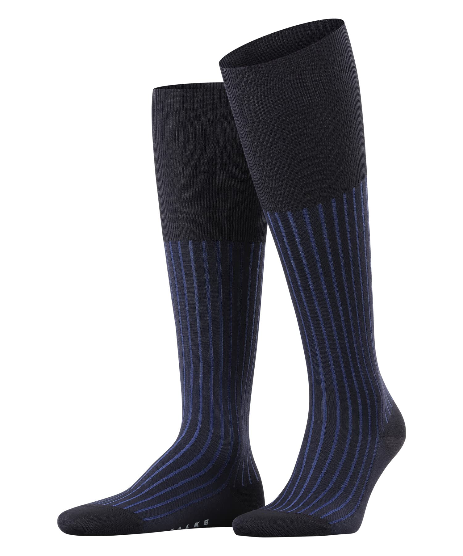 FALKE Men's Shadow M Kh Cotton Long Patterned 1 Pair Knee-High Socks, Blue Lupine 6360, 8.5-9.5