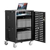 Charging Cart, 32 Device Mobile Charging Station, Up to 15.6 in Screen Size, Office and Classroom Mobile Charging Cart, for Chromebook, Tablet and Laptop
