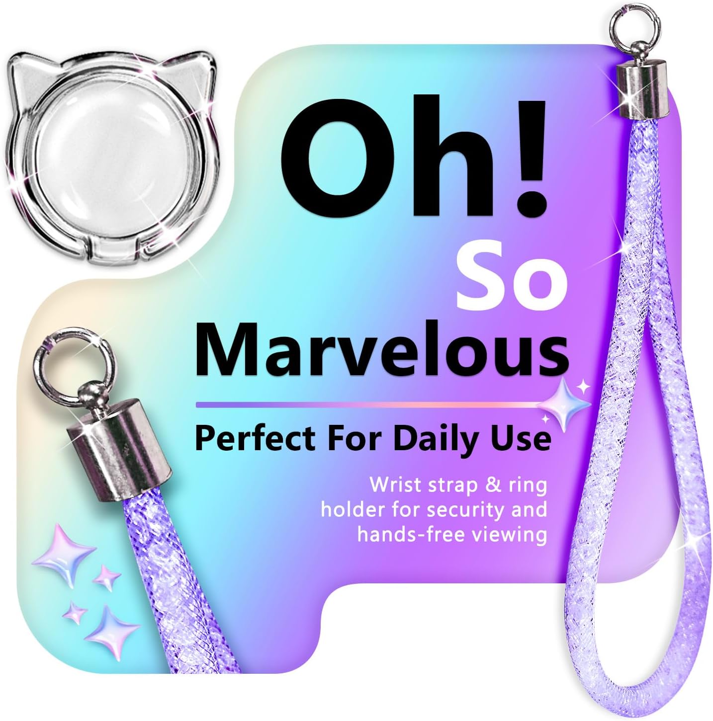 NGB Designed for iPhone 16 Pro-Max Case, Aqua/Purple | Glitter Liquid Sparkle Cute Cover for Women Girls Kids | with Tempered Glass Screen Protector & Ring Holder & Wrist Strap - Image 3