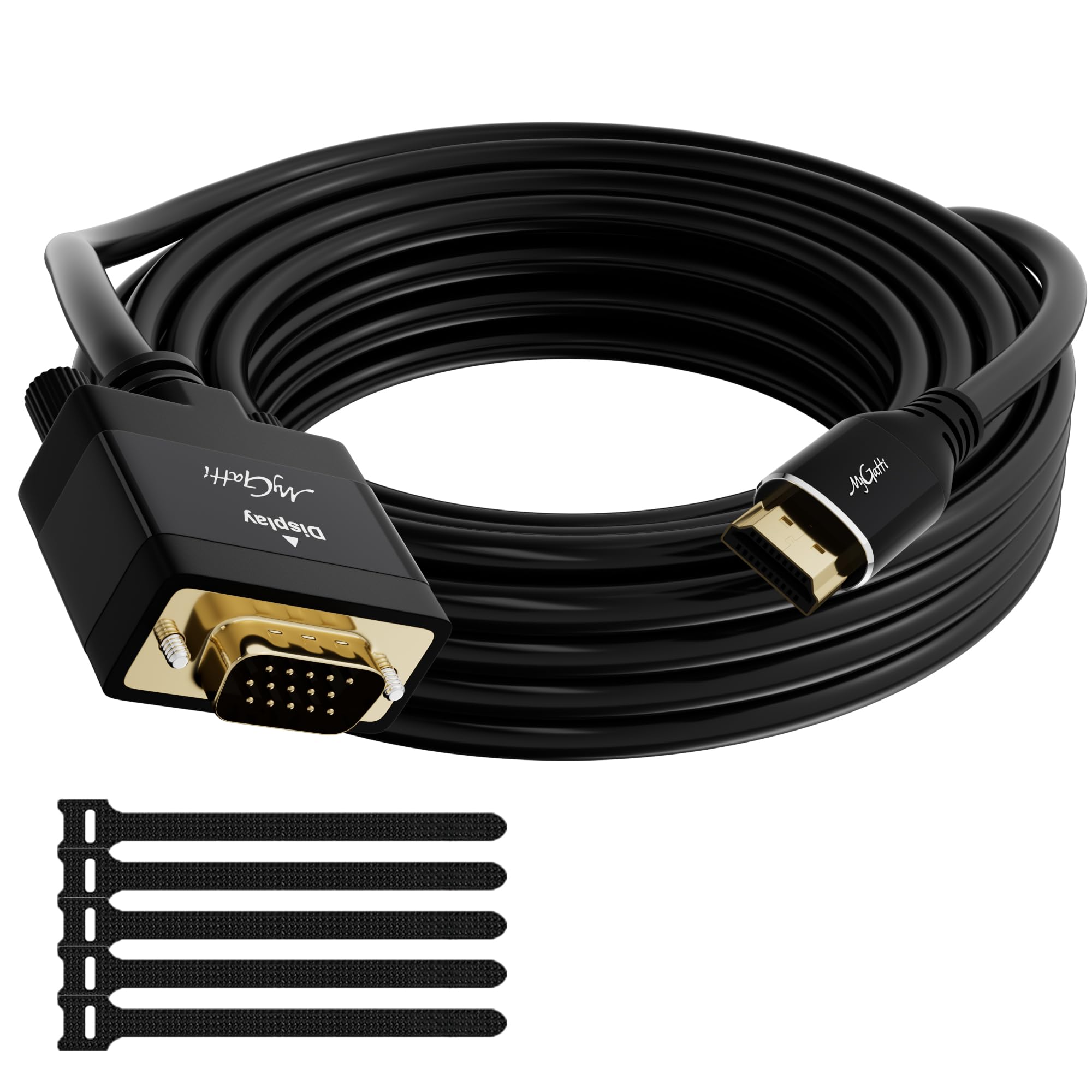 Cavo adattatore HDMI a VGA 7.5m,unidirezionale HDMI (sorgente) a VGA(Display),maschio/maschio,D-SUB 15pin Full HD/1080p,Compatibile con Desktop,Laptop,PC,Monitor,Proiettore,HDTV,+5 fascette