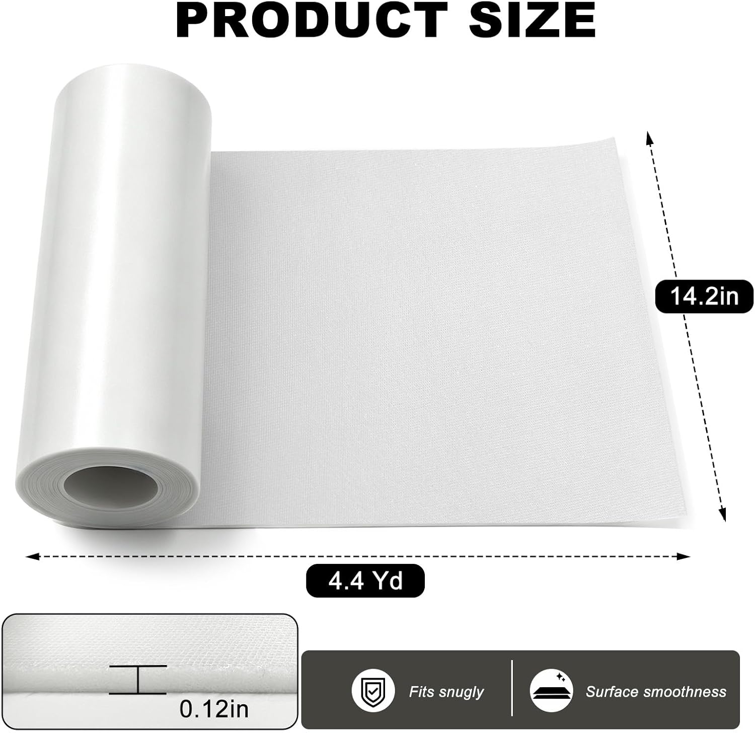 Single-Sided Fusible Foam Stabilizer, Fusible Foam for Sewing | Soft & Reliable Iron-on Non-Woven Interfacing for Machine Embroidery, Hand Sewing, Quilting, Crafting (14.2'' x 4.4yds)
